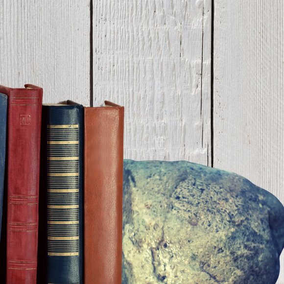 Large Stone Bookend Pair | Handcrafted | Felt Bottoms - Picture 1 of 10